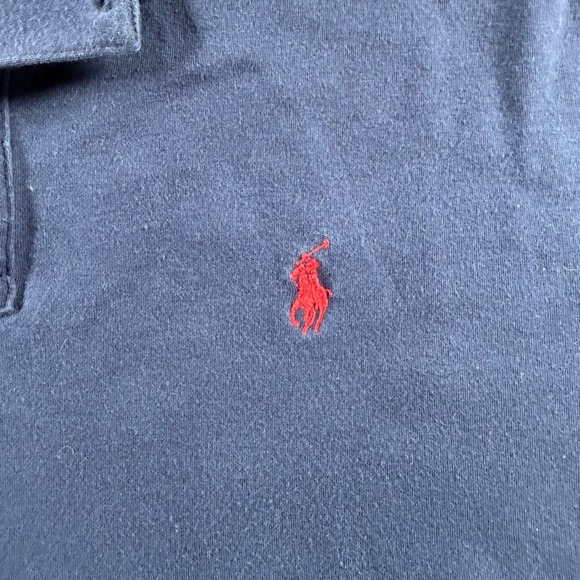 Polo Ralph Lauren Mens Navy Blue Short Sleeve Cotton Shirt Medium preppy golf - Picture 3 of 9